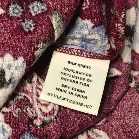 19 Cooper Plum Purple Flower Floral Lace Blouse Top Extra Small XS - Picture 5 of 5